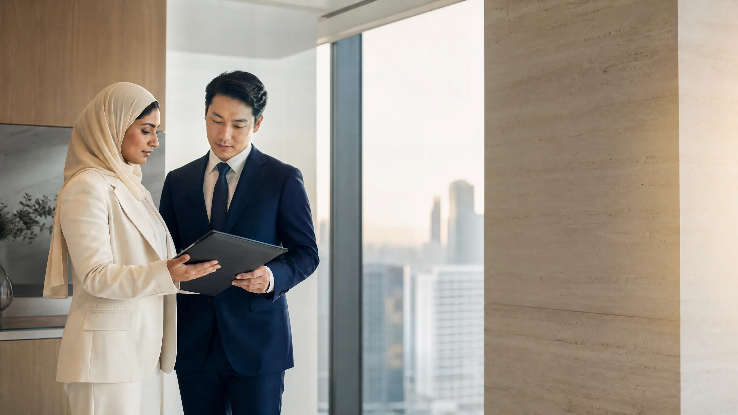 Professional office setting accompanying guidance on Notary Service Locations Across the UAE.