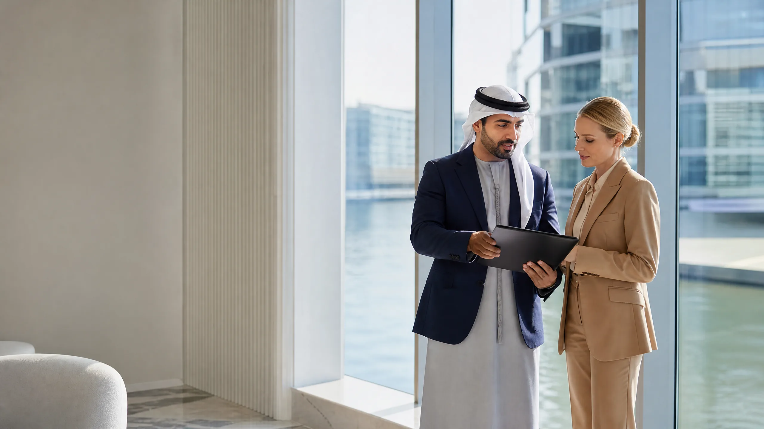 Professional office setting accompanying guidance on Notary Services Umm Al Quwain.